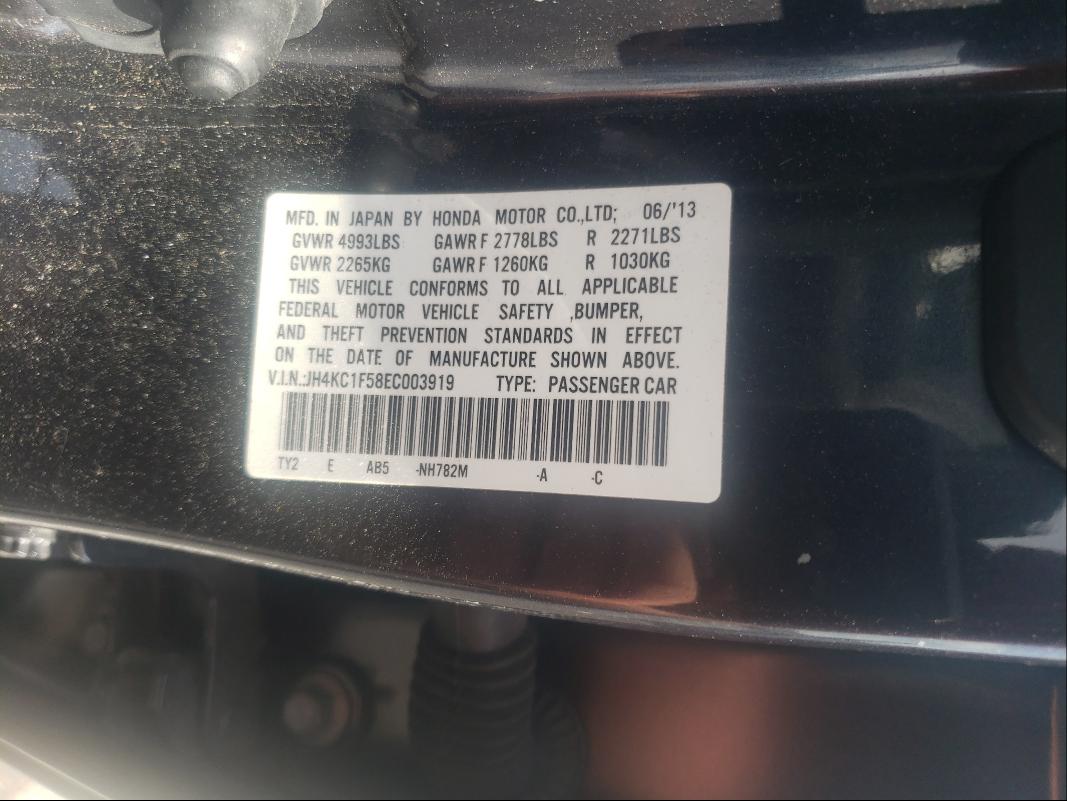 2014 ACURA RLX TECH JH4KC1F58EC003919
