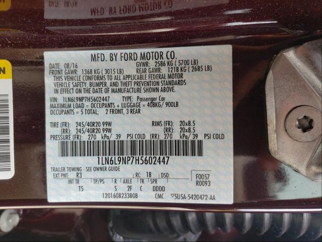 2017 LINCOLN CONTINENTA 1LN6L9NP7H5602447