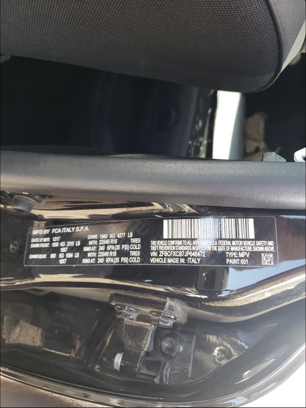 2018 FIAT 500X TREKK ZFBCFXCB7JP646472