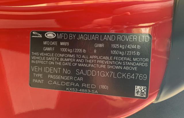 2020 JAGUAR F-TYPE SADCJ2FX5LA628925