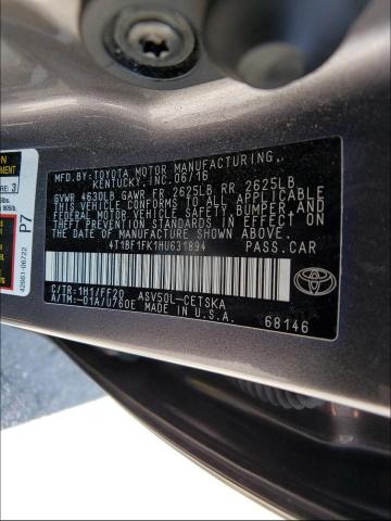 2017 TOYOTA CAMRY LE/X 4T1BF1FK1HU631894
