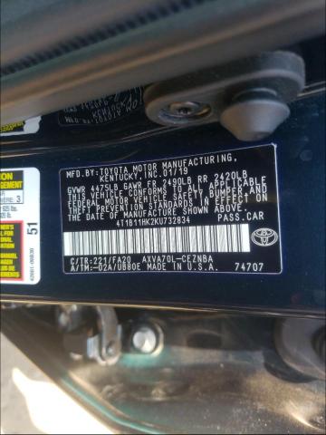 2019 TOYOTA CAMRY LE A 4T1B11HK2KU732834