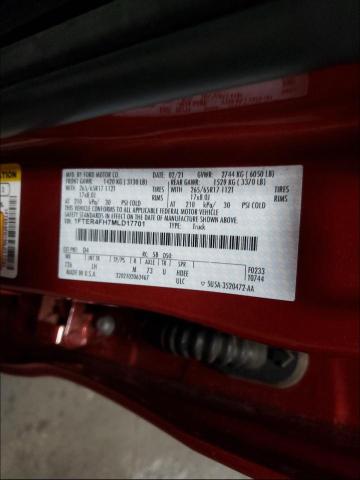 2021 FORD RANGER XL 1FTER4FH7MLD17701