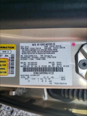 2017 LINCOLN MKZ PREMIE 3LN6L5A92HR614132