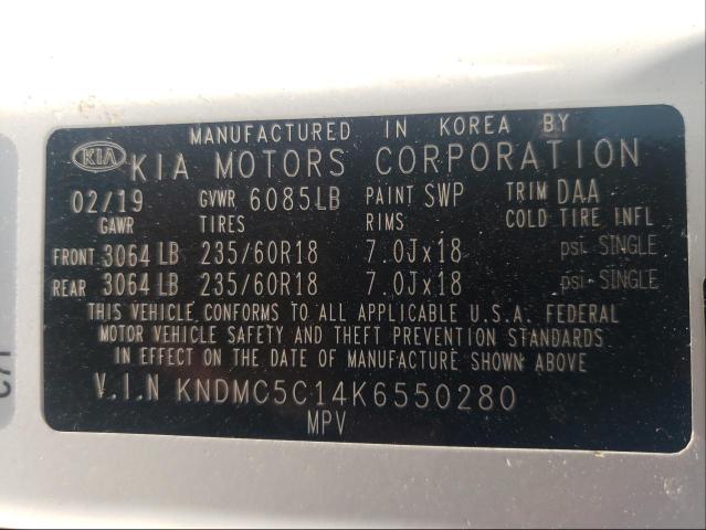 2019 KIA SEDONA EX KNDMC5C14K6550280