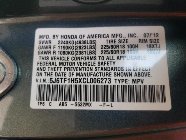 2012 HONDA CROSSTOUR 5J6TF1H5XCL006273
