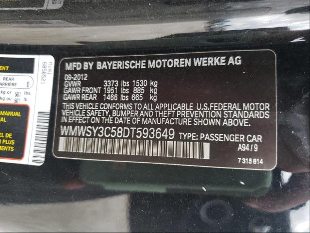 2013 MINI COOPER ROA WMWSY3C58DT593649