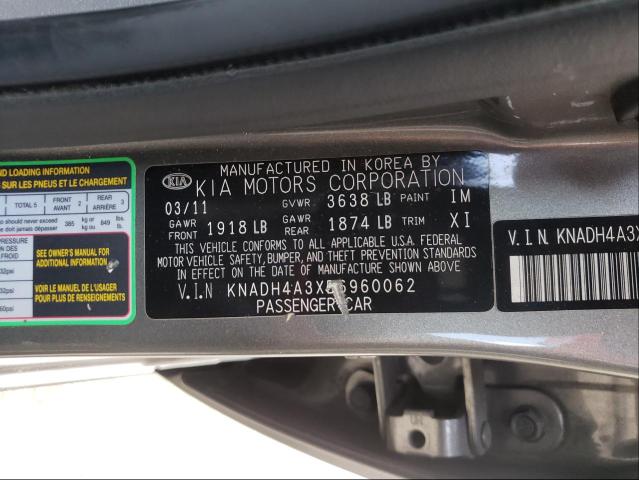 2011 KIA RIO BASE KNADH4A3XB6960062