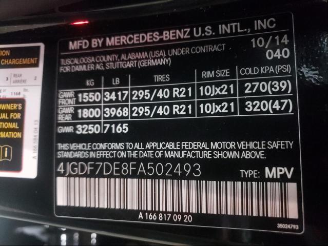 2015 MERCEDES-BENZ GL 4JGDF7DE8FA502493