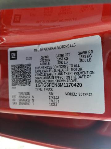 2021 GMC CANYON AT4 1GTG6FEN8M1170420
