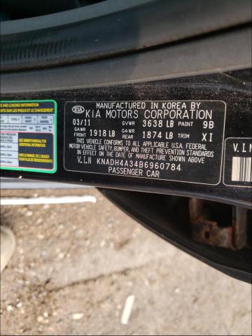 2011 KIA RIO BASE KNADH4A34B6960784