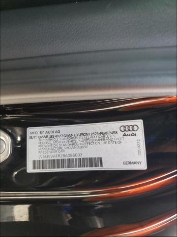 2011 AUDI S5 PRESTIG WAUVVAFR2BA085033