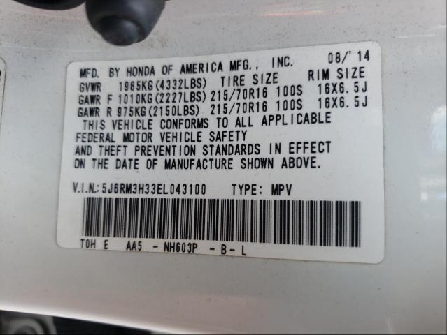 2014 HONDA CR-V 5J6RM3H33EL043100