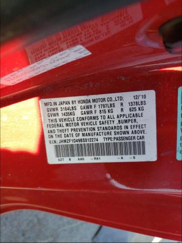 2011 HONDA CR-Z JHMZF1D49BS012274