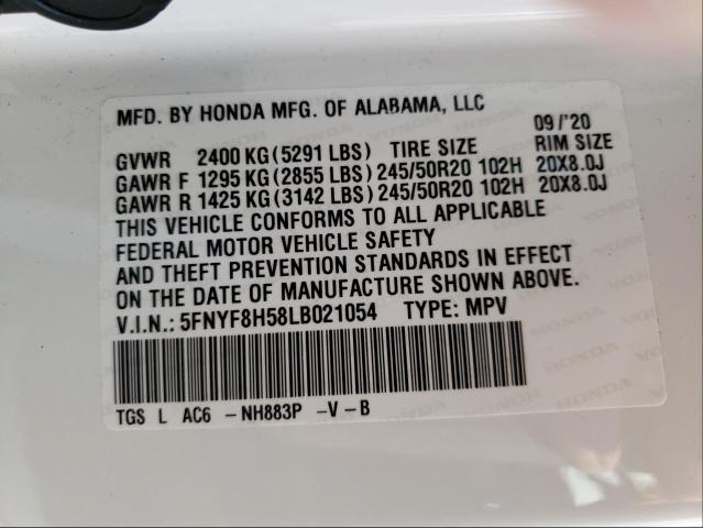 2020 HONDA PASSPORT E 5FNYF8H58LB021054