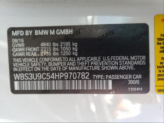 2017 BMW M4 WBS3U9C54HP970782