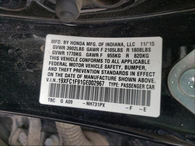 2016 HONDA CIVIC TOUR 19XFC1F91GE002967