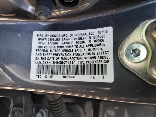2016 HONDA CIVIC TOUR 19XFC1F94GE218117