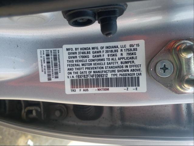 2015 HONDA CIVIC SE 19XFB2F74FE069312