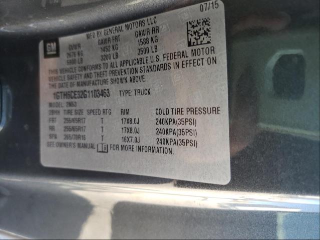 2016 GMC CANYON SLE 1GTH6CE32G1103463