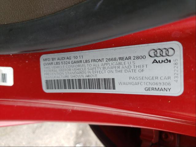 2012 AUDI A7 PREMIUM WAUYGAFC1CN069306