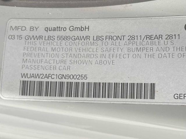 2016 AUDI RS7 WUAW2AFC1GN900255