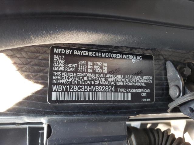 2017 BMW I3 REX WBY1Z8C35HV892824