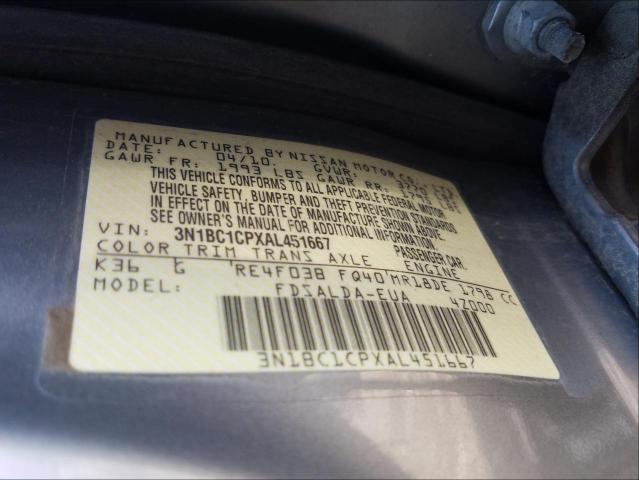 2010 NISSAN VERSA S/SL 3N1BC1CPXAL451667