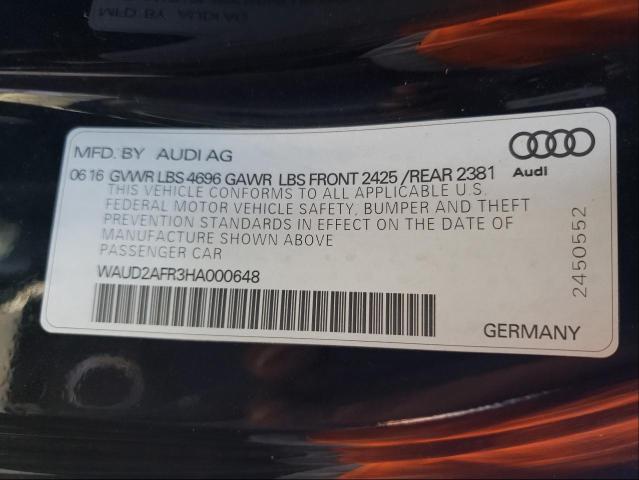 2017 AUDI A5 SPORT WAUD2AFR3HA000648