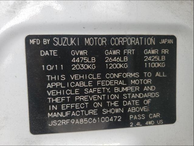 2012 SUZUKI KIZASHI SP JS2RF9A85C6100472