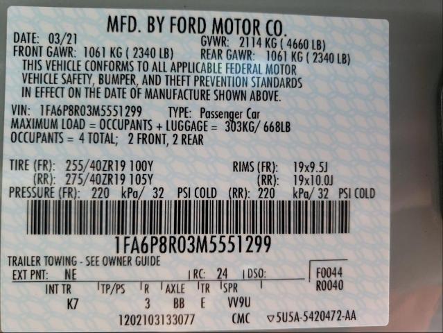 2021 FORD MUSTANG MA 1FA6P8R03M5551299