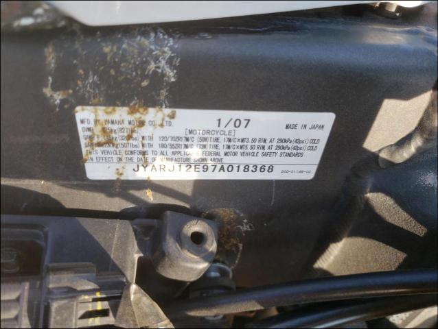 2007 YAMAHA YZFR6 L JYARJ12E97A018368