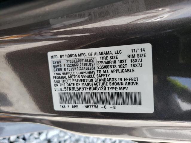 2015 HONDA ODYSSEY 5FNRL5H91FB045120