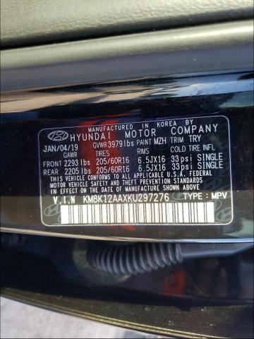 2019 HYUNDAI KONA KM8K12AAXKU297276