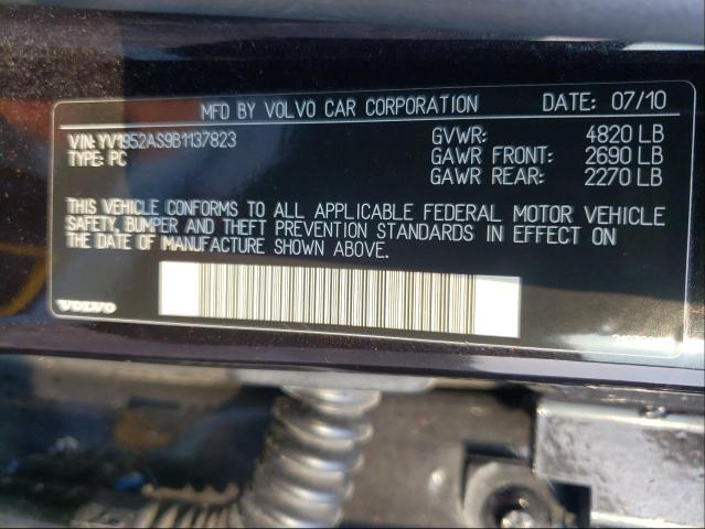 2011 VOLVO S80 3.2 YV1952AS9B1137823