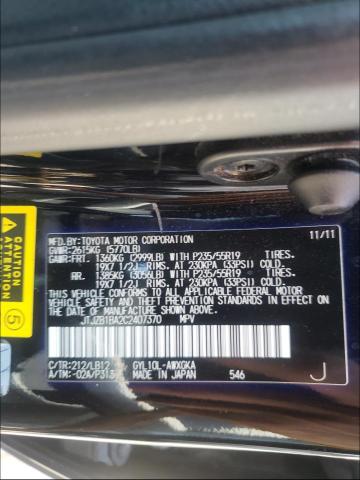 2012 LEXUS RX 450 JTJZB1BA2C2407370