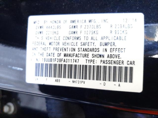 2015 ACURA TLX 19UUB1F39FA011747