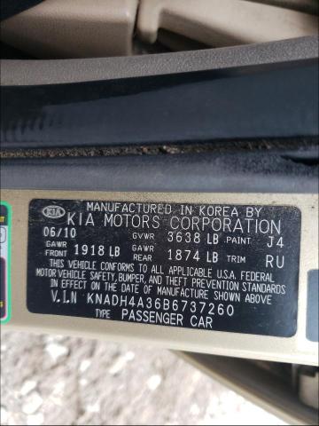 2011 KIA RIO BASE KNADH4A36B6737260