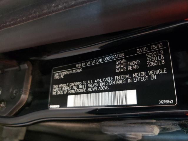 2010 VOLVO S80 T6 YV1992AH1A1132686