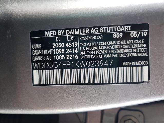 2019 MERCEDES-BENZ A 220 4MAT WDD3G4FB1KW023947