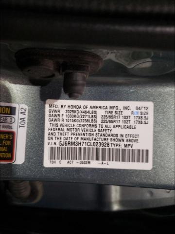 2012 HONDA CR-V 5J6RM3H71CL023928