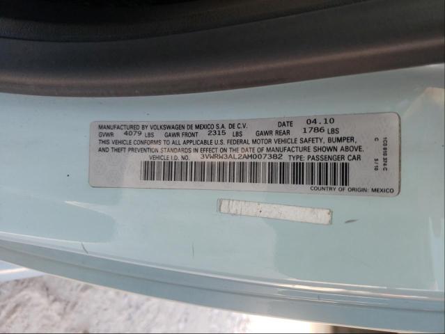 2010 VOLKSWAGEN NEW BEETLE 3VWRW3AL2AM007382