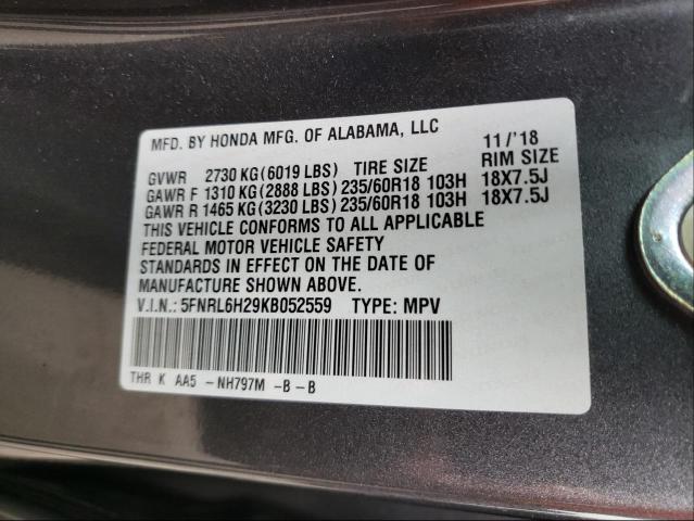 2019 HONDA ODYSSEY LX 5FNRL6H29KB052559