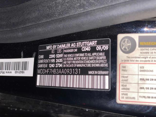 2010 MERCEDES-BENZ E 63 AMG WDDHF7HB3AA093131