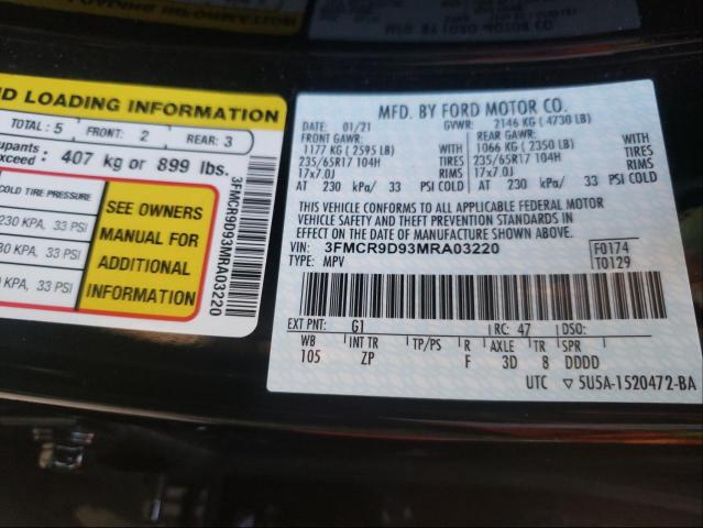 2021 FORD BRONCO 3FMCR9D93MRA03220