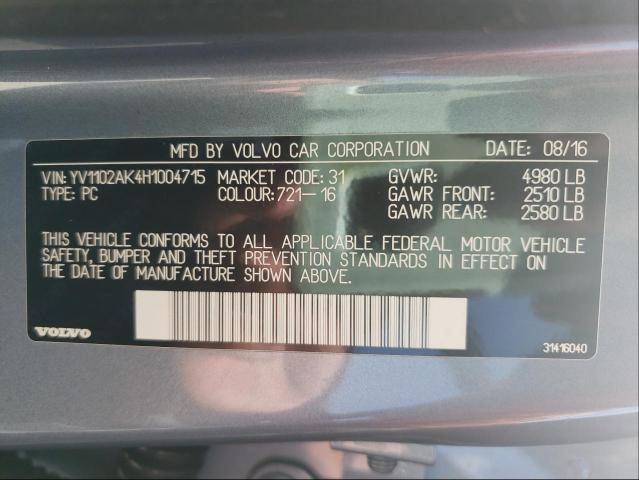 2017 VOLVO S90 T5 MOM YV1102AK4H1004715