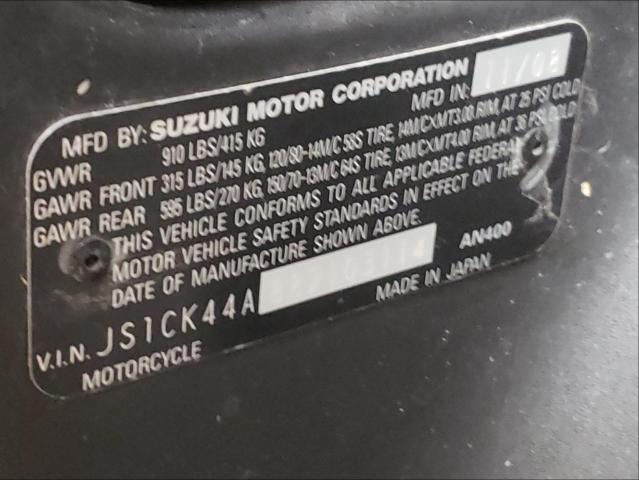 2008 SUZUKI AN400 JS1CK44A882103114