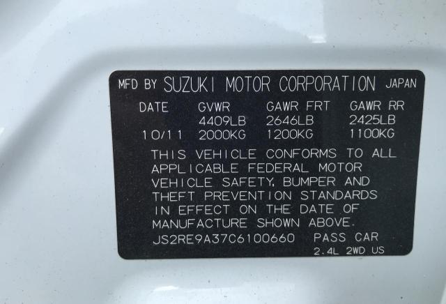 2012 SUZUKI KIZASHI SE JS2RE9A37C6100660