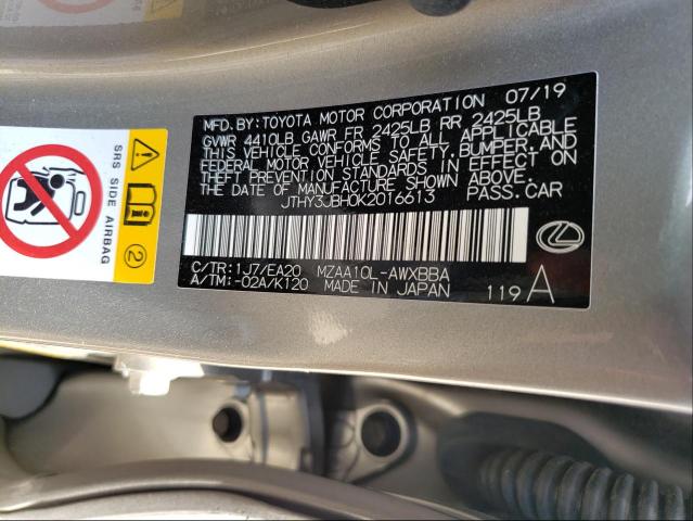 2019 LEXUS UX 200 JTHY3JBH0K2016613
