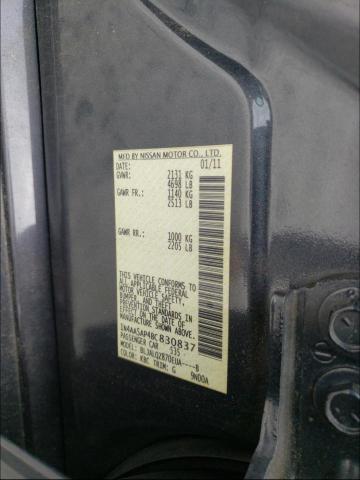 2011 NISSAN MAXIMA 1N4AA5AP4BC830837